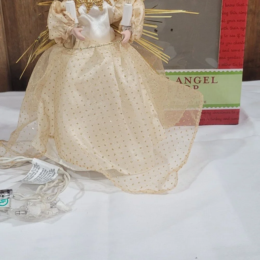 Vintage Christmas Light Up Tree Topper Angel Christmas Decoration‎